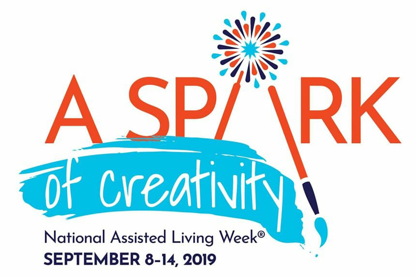 The National Assisted Living Week 2019 Logo reading "A Spark of Creativity"