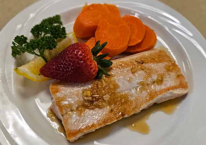 Salmon platter at Cascades of Tucson