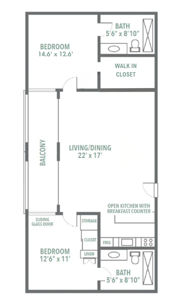2 bedroom floorplan